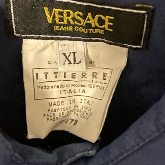 Vintage Versace Jeans Couture Blue Dress Shirt with Arm Pocket - Picture 3 of 5